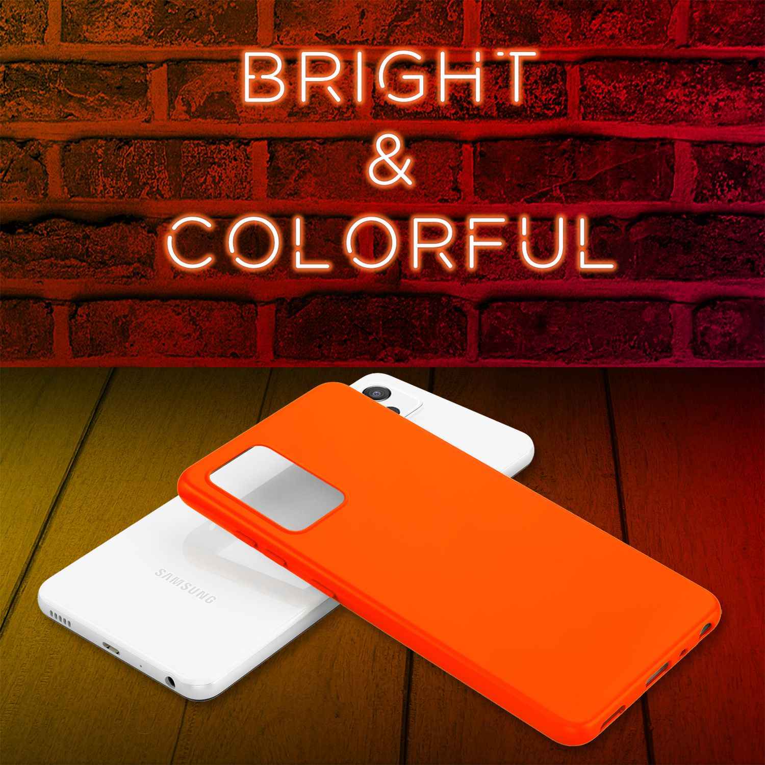 NALIA Neon Handy Hülle für Samsung Galaxy A72, Silikon Soft Case Phone Cover