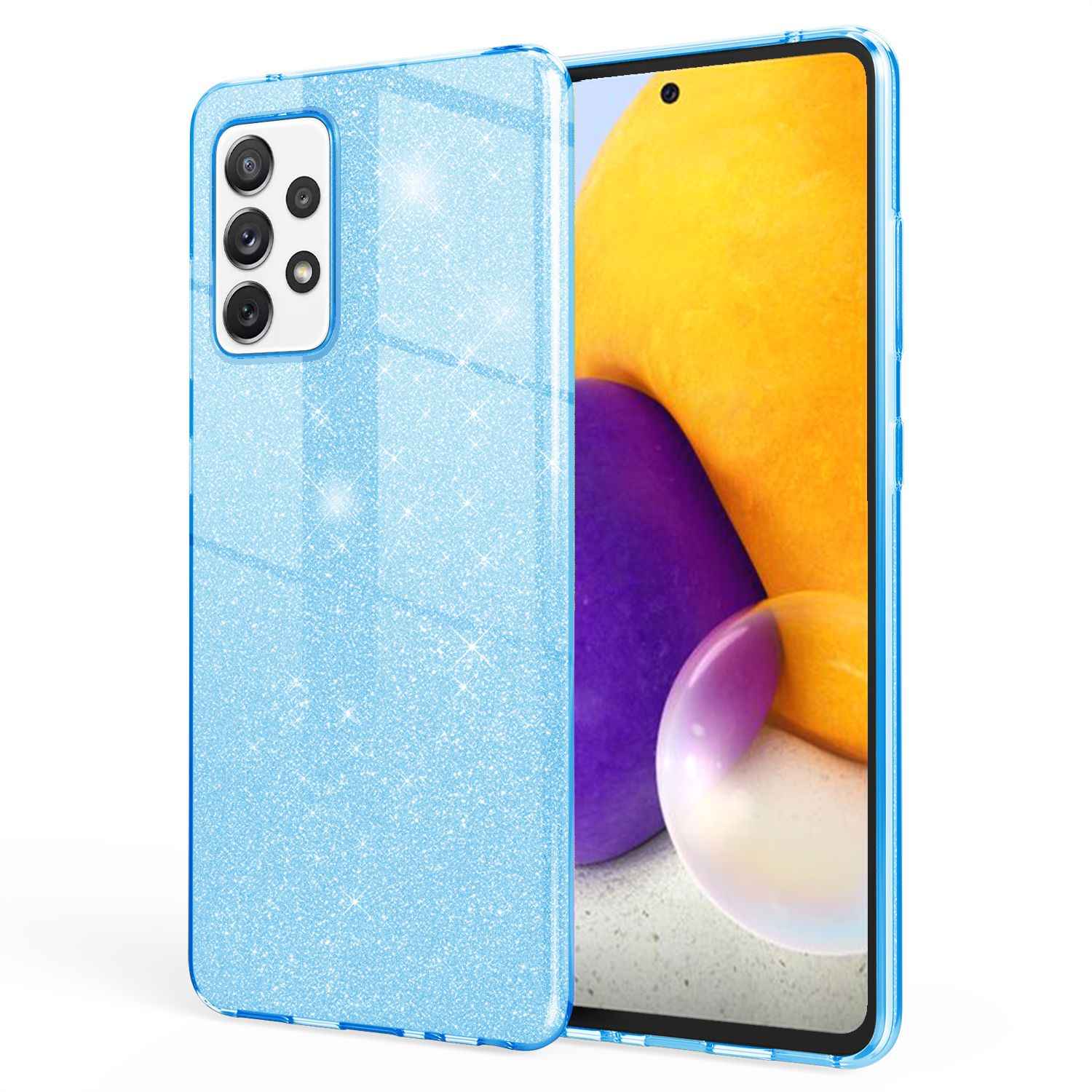 NALIA Glitzer Handy Hülle für Samsung Galaxy A72, Bling Cover Case Glitter Etui