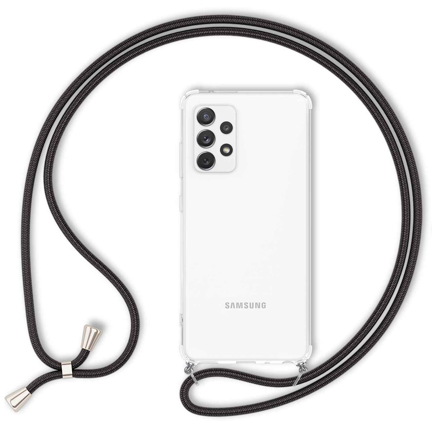 NALIA Handy Hülle mit Kette für Samsung Galaxy A72, Case Cover Umhängen Necklace