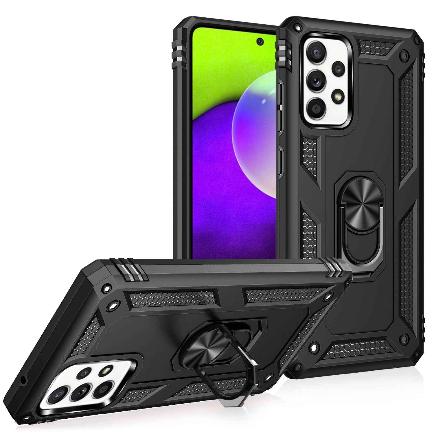 NALIA Ring Handyhülle für Samsung Galaxy A52 5G / A52 / A52s 5G, Kickstand Case
