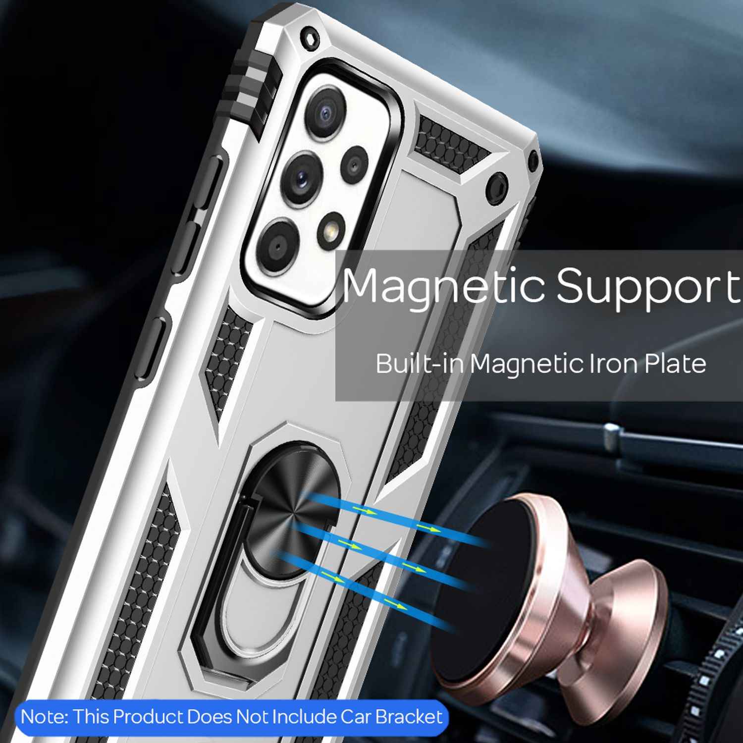 NALIA Ring Handyhülle für Samsung Galaxy A52 5G / A52 / A52s 5G, Kickstand Case