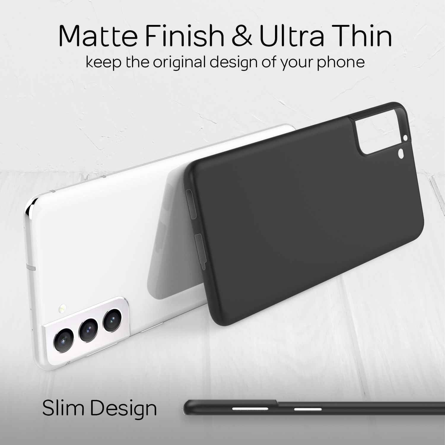 NALIA Extra Dünn Hard Case für Samsung Galaxy S21, Ultra Slim Handy Hülle Cover