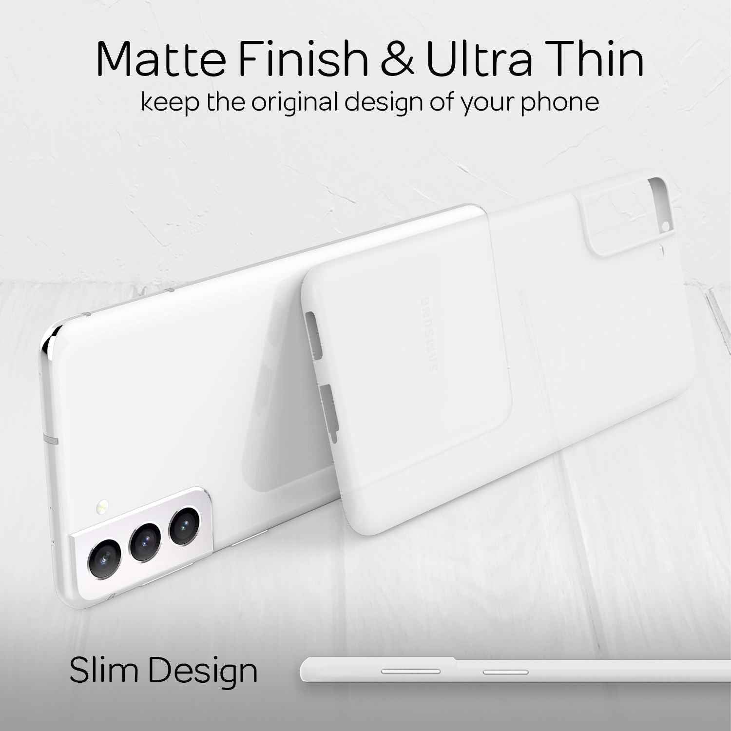 NALIA Extra Dünn Hard Case für Samsung Galaxy S21, Ultra Slim Handy Hülle Cover