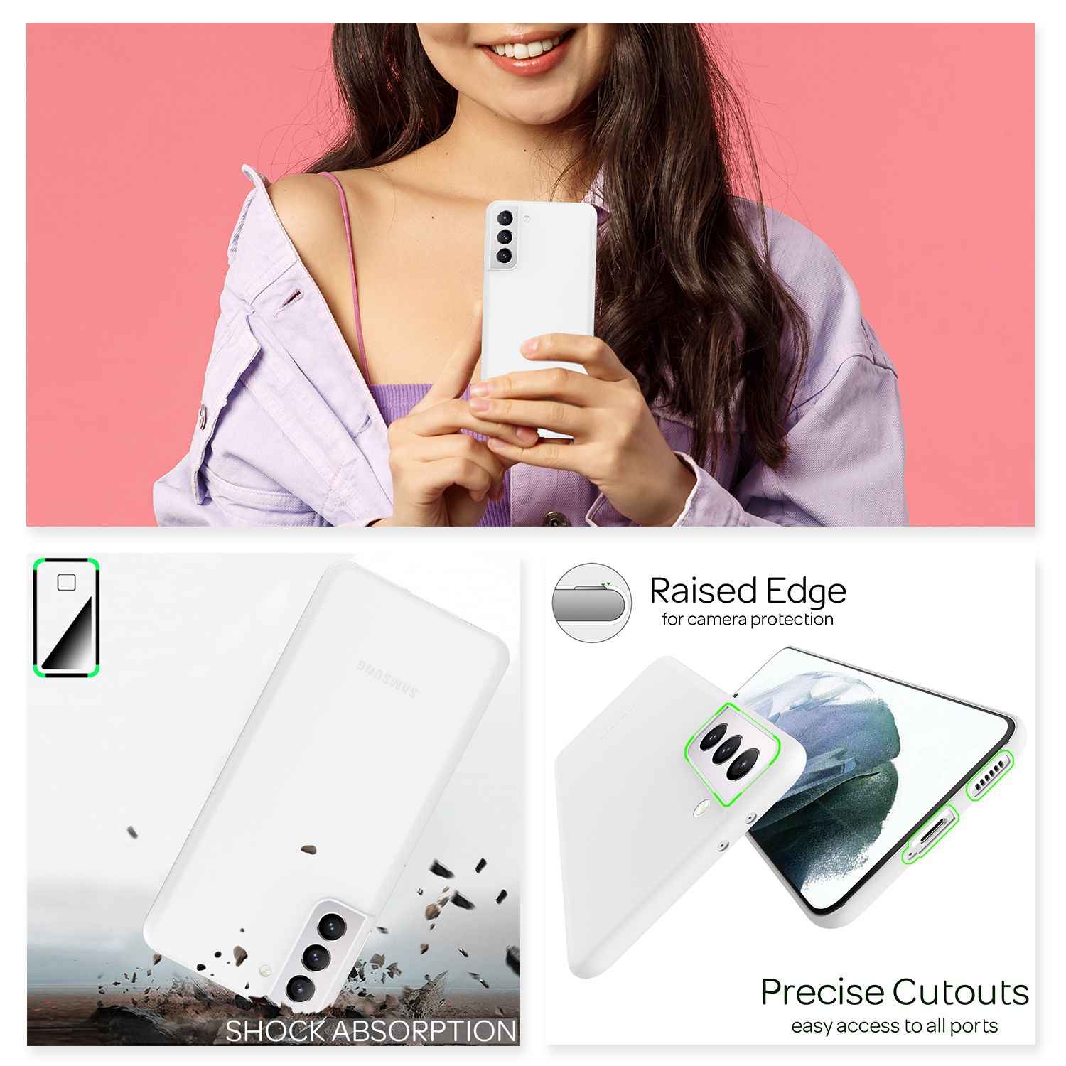 NALIA Extra Dünn Hard Case für Samsung Galaxy S21, Ultra Slim Handy Hülle Cover