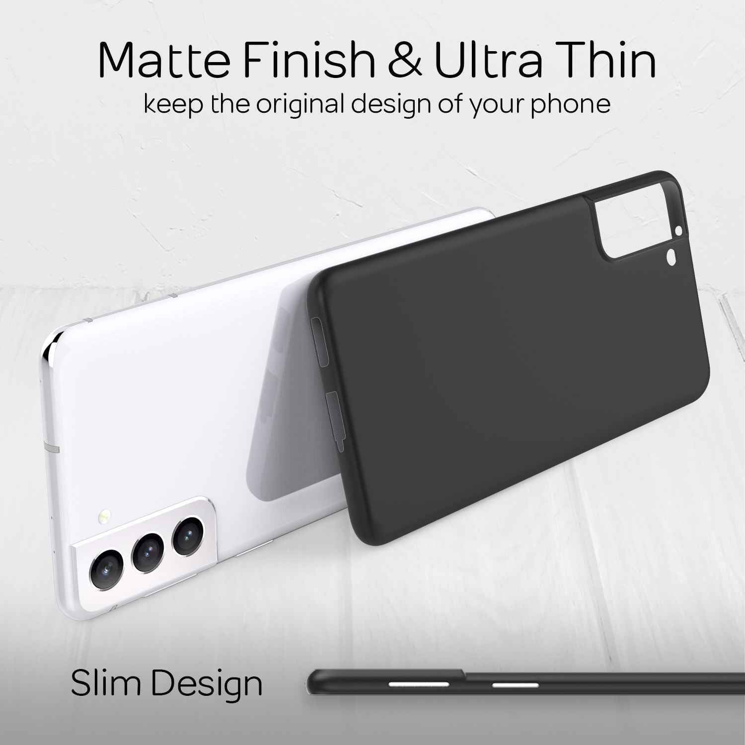 NALIA Extra Dünn Hard Case für Samsung Galaxy S21 Plus, Slim Handy Hülle Cover