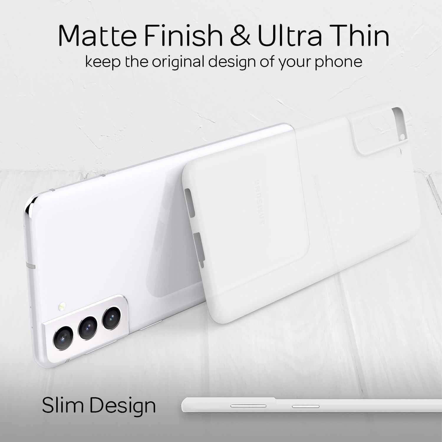 NALIA Extra Dünn Hard Case für Samsung Galaxy S21 Plus, Slim Handy Hülle Cover