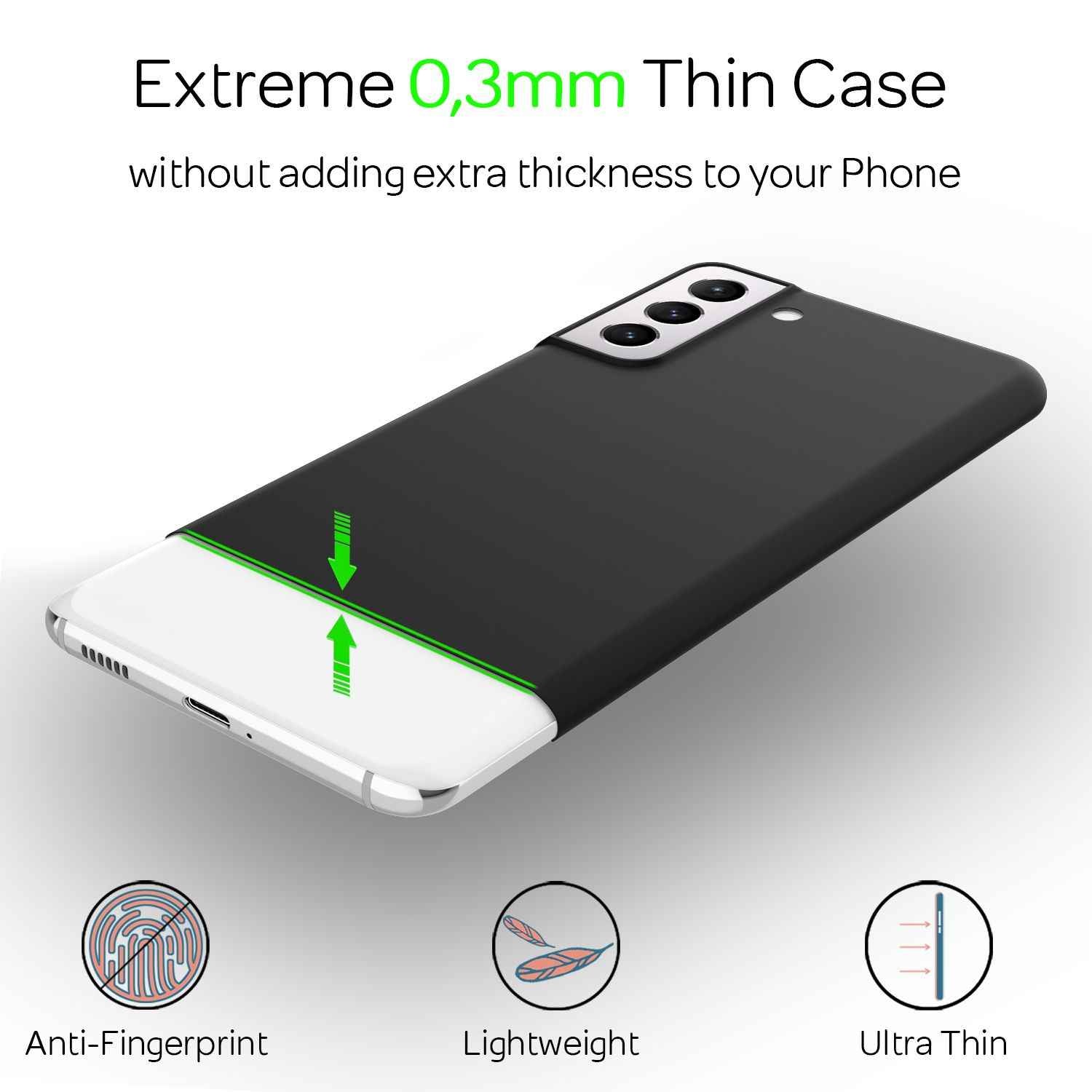 NALIA Extra Dünn Hard Case für Samsung Galaxy S21 Plus, Slim Handy Hülle Cover
