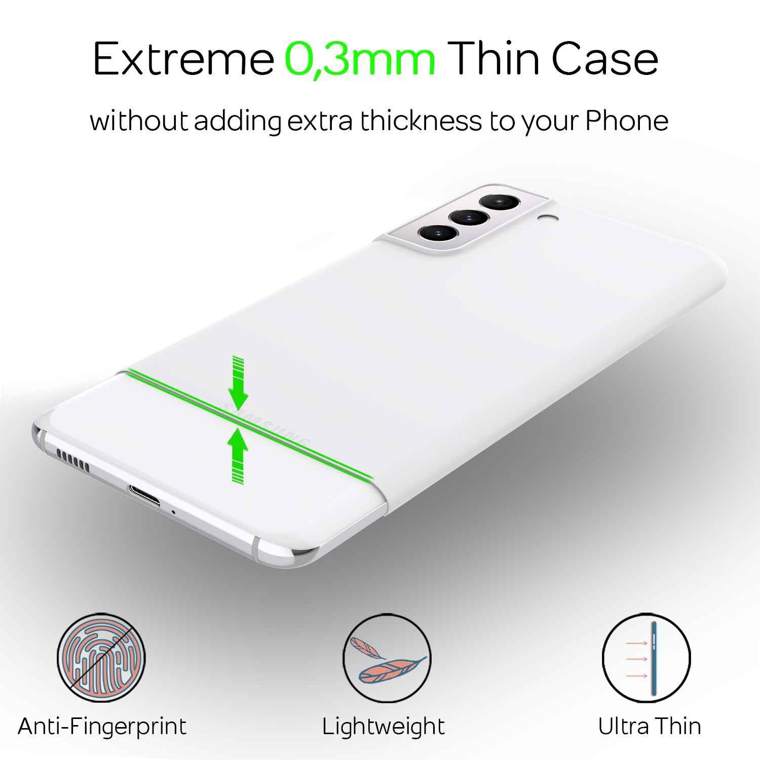 NALIA Extra Dünn Hard Case für Samsung Galaxy S21 Plus, Slim Handy Hülle Cover