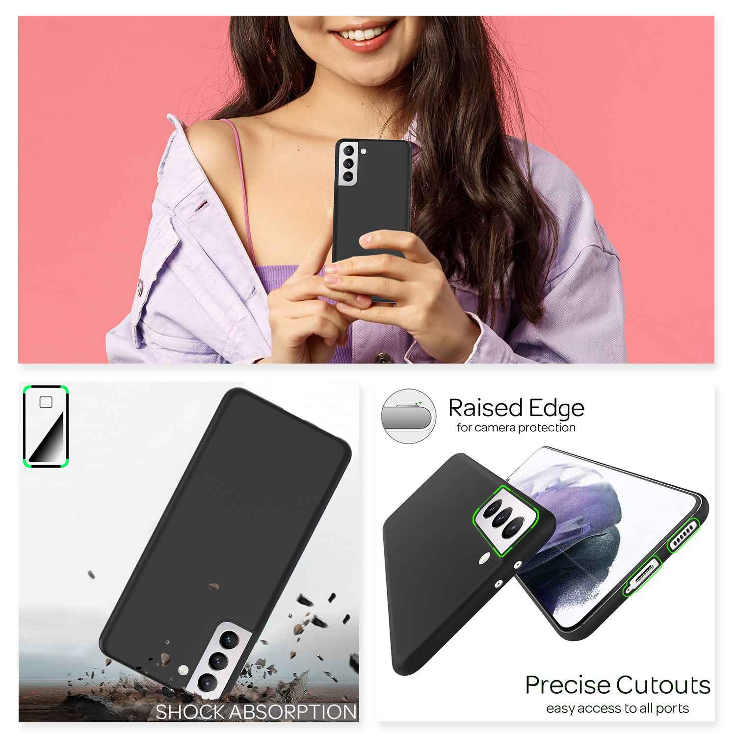 NALIA Extra Dünn Hard Case für Samsung Galaxy S21 Plus, Slim Handy Hülle Cover