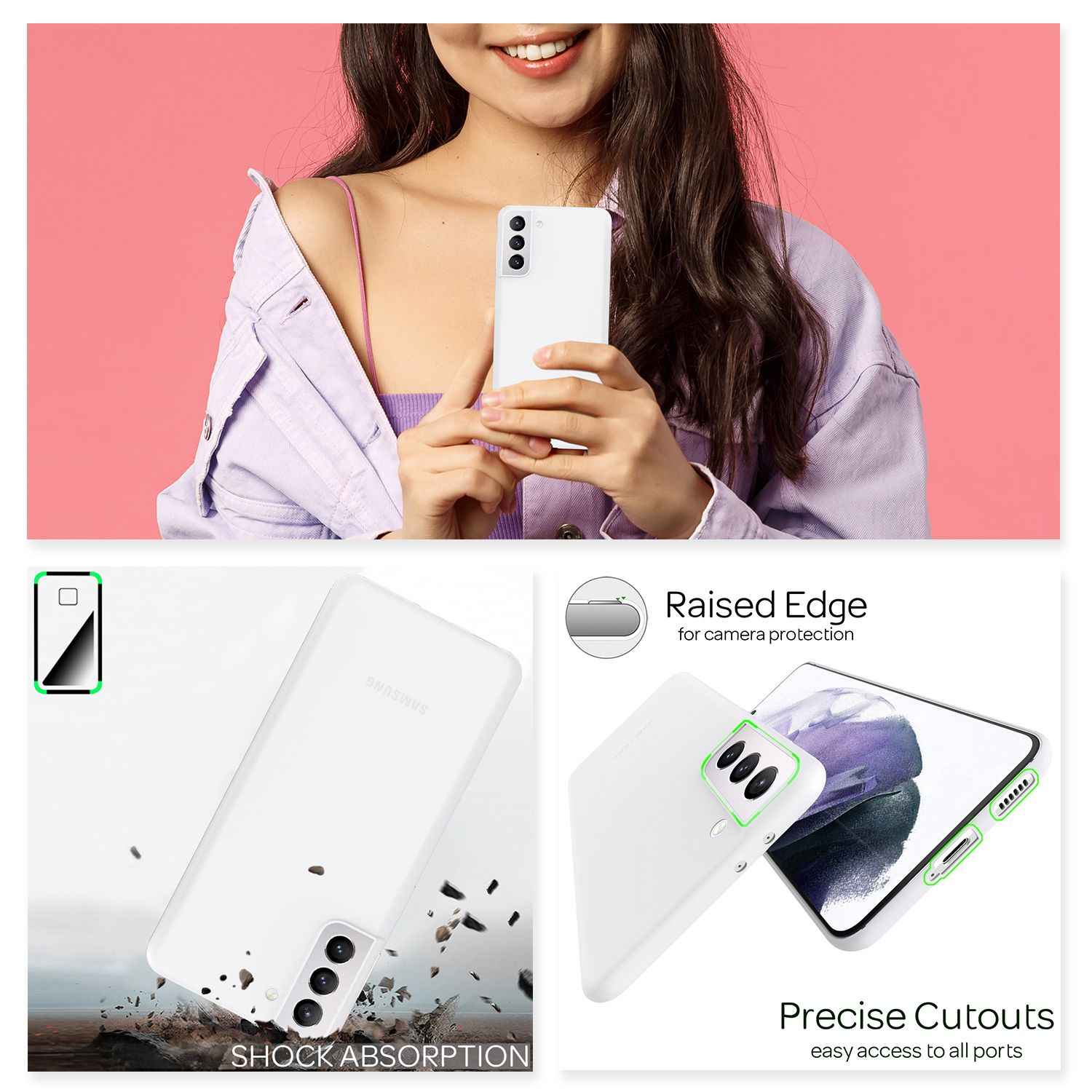 NALIA Extra Dünn Hard Case für Samsung Galaxy S21 Plus, Slim Handy Hülle Cover
