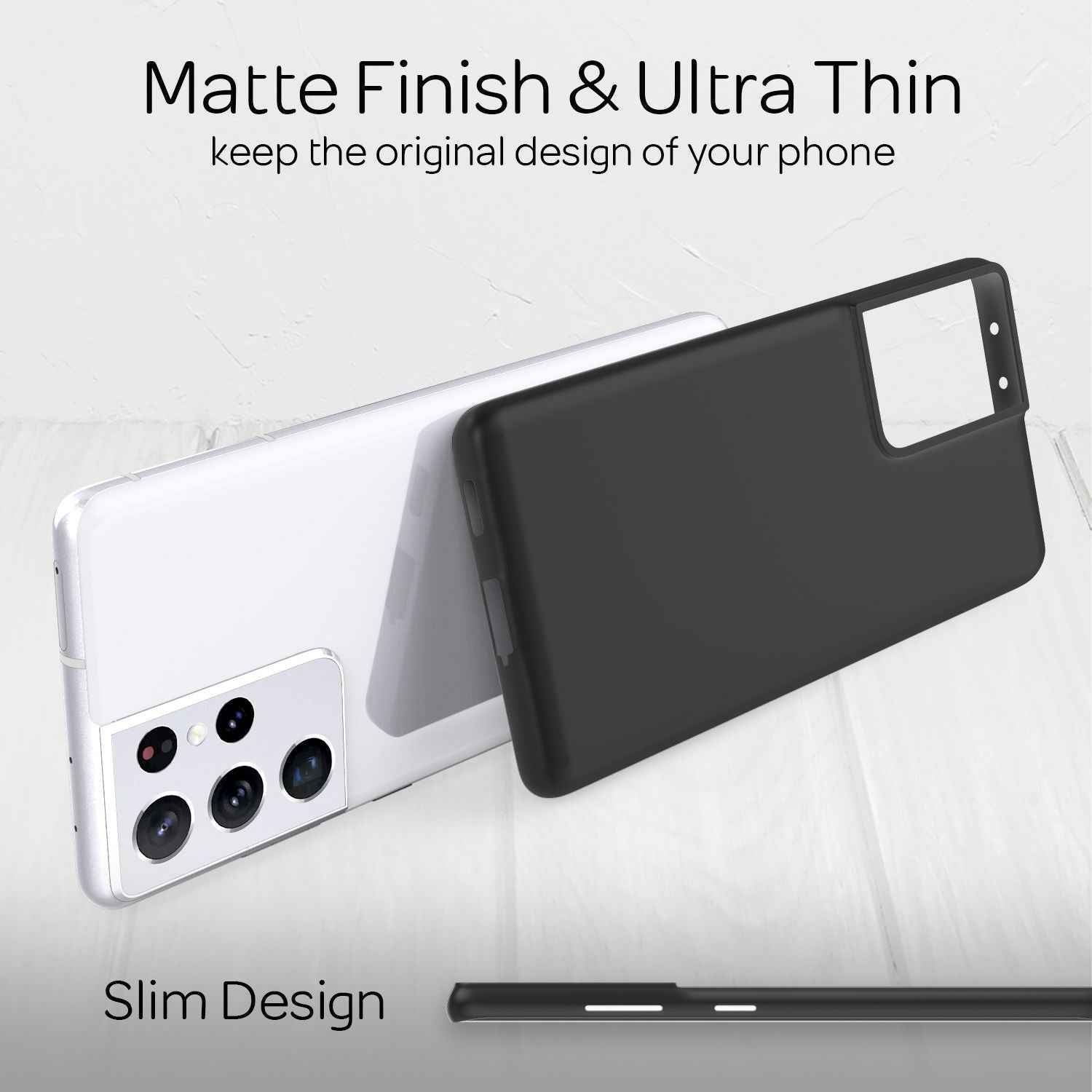 NALIA Extra Dünn Hard Case für Samsung Galaxy S21 Ultra, Slim Handy Hülle Cover