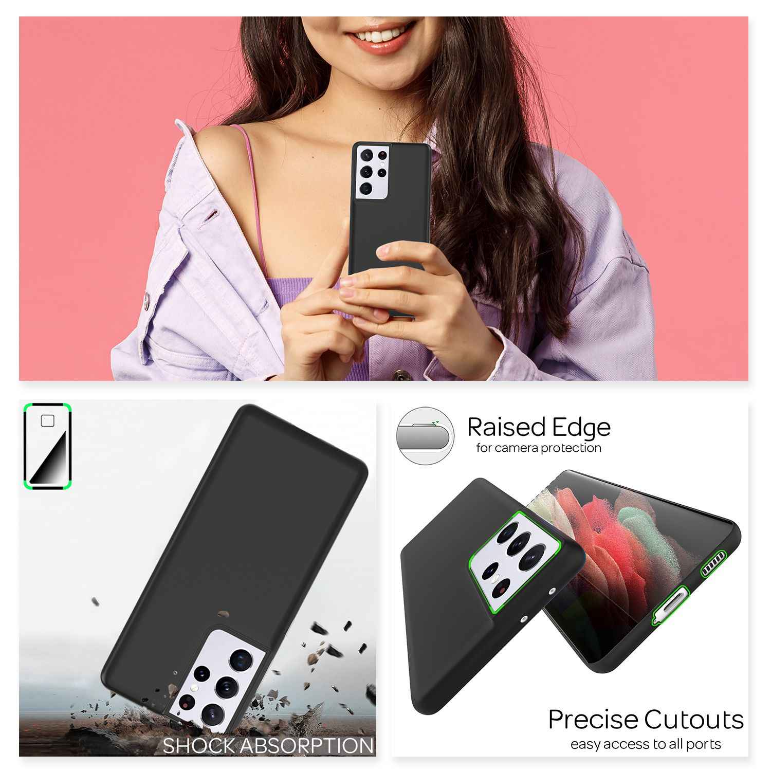 NALIA Extra Dünn Hard Case für Samsung Galaxy S21 Ultra, Slim Handy Hülle Cover