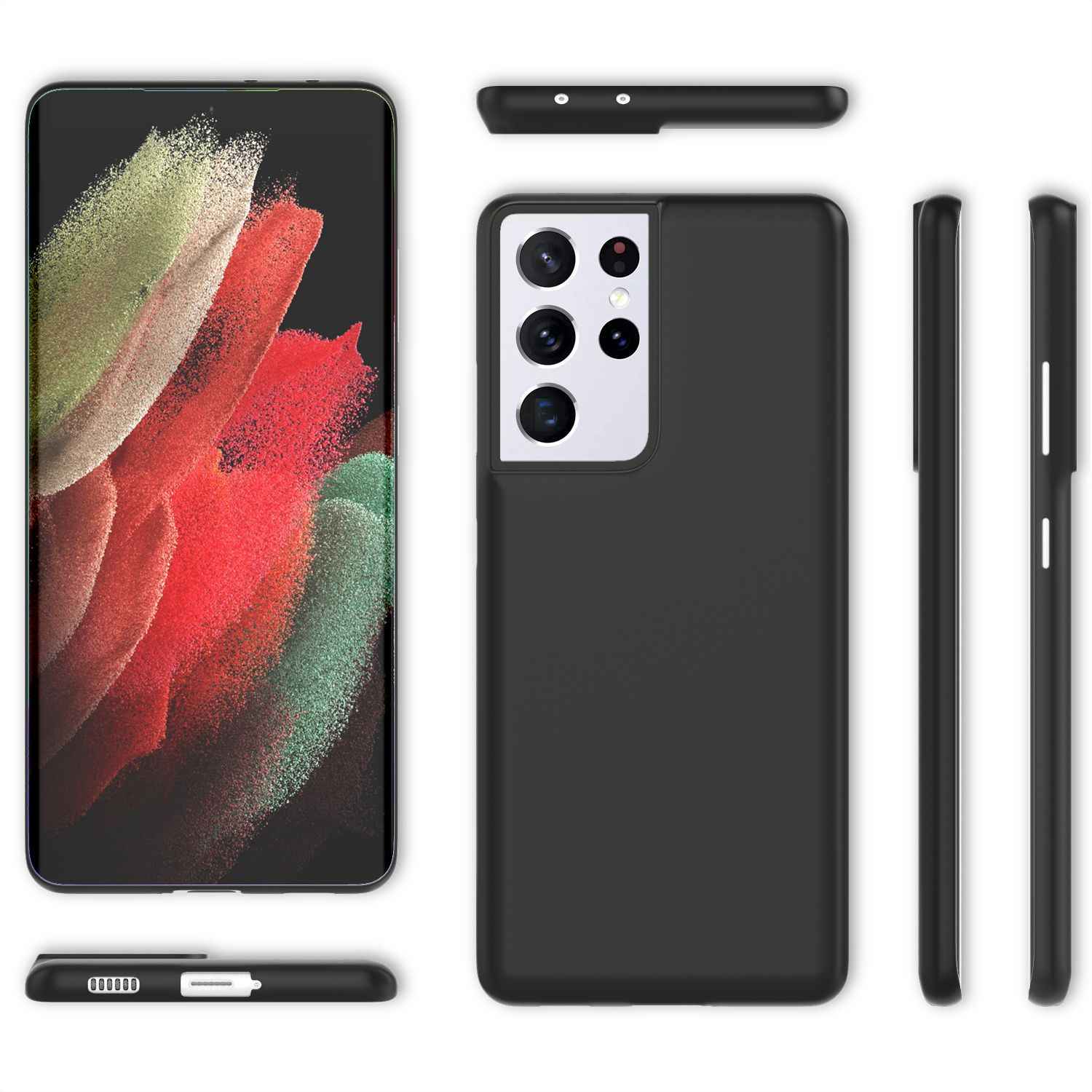 NALIA Extra Dünn Hard Case für Samsung Galaxy S21 Ultra, Slim Handy Hülle Cover