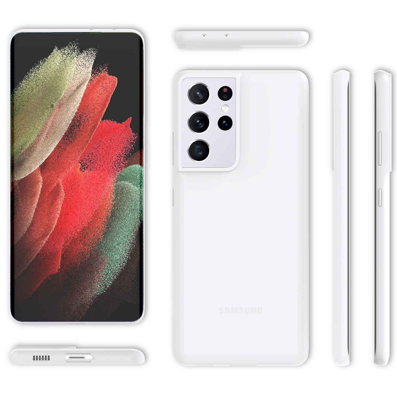 NALIA Extra Dünn Hard Case für Samsung Galaxy S21 Ultra, Slim Handy Hülle Cover
