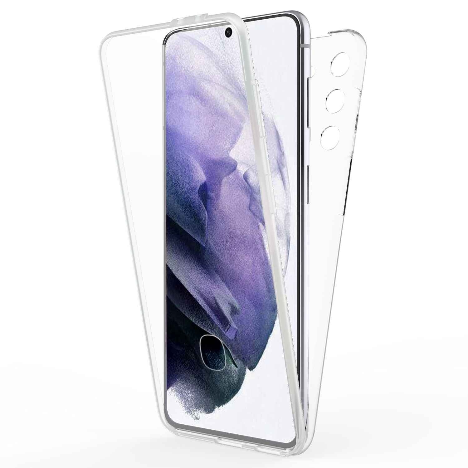 NALIA 360 Grad Handy Hülle für Samsung Galaxy S21 Plus, Transparent Full Cover