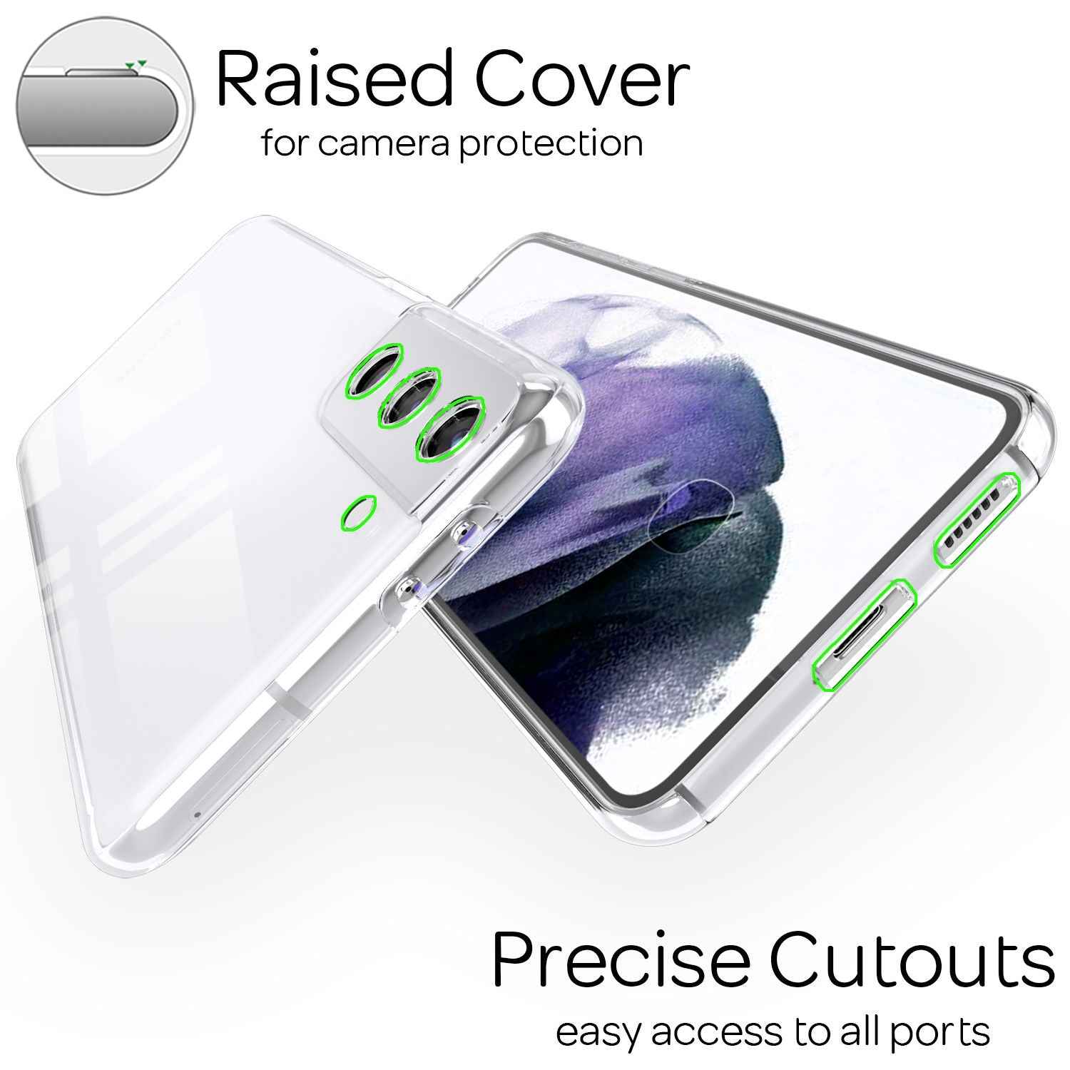 NALIA 360 Grad Handy Hülle für Samsung Galaxy S21 Plus, Transparent Full Cover