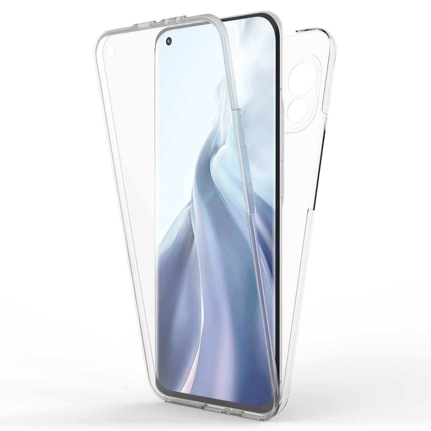 NALIA 360 Grad Handy Hülle für Xiaomi Mi 11 5G, Transparent Case vorne hinten