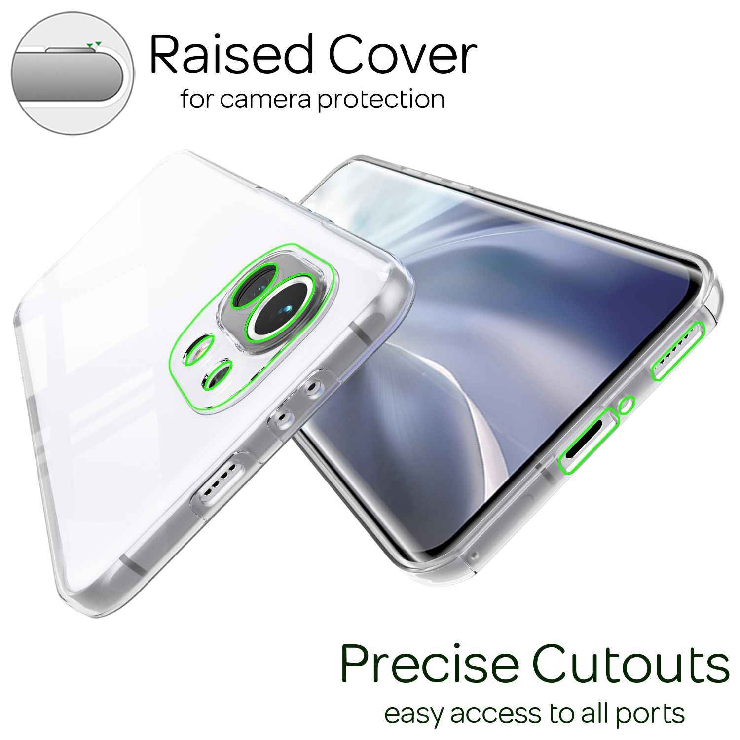 NALIA 360 Grad Handy Hülle für Xiaomi Mi 11 5G, Transparent Case vorne hinten