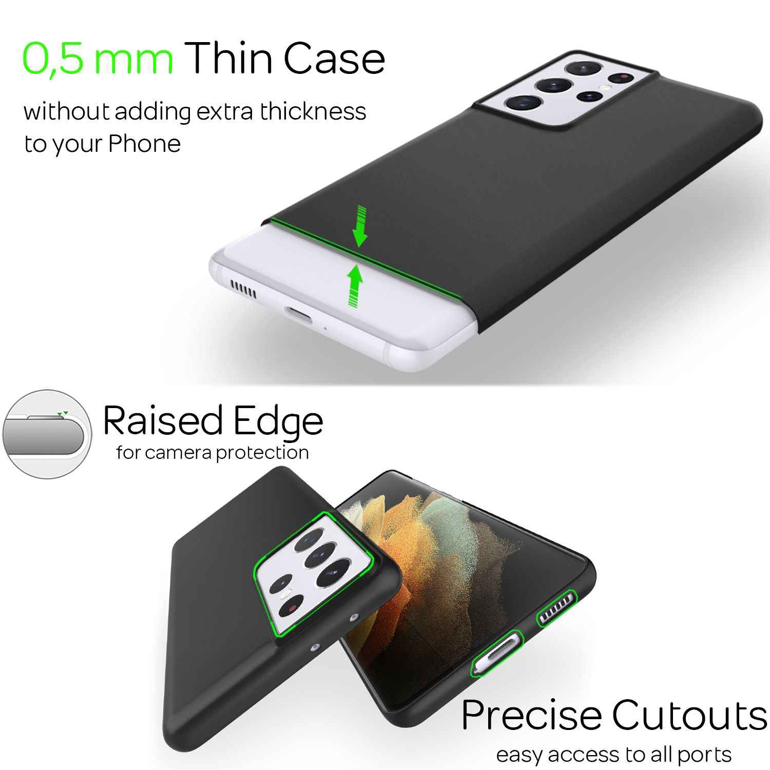 NALIA Hard Case für Samsung Galaxy S21 Ultra, Dünn Cover Handy Hülle Case Bumper