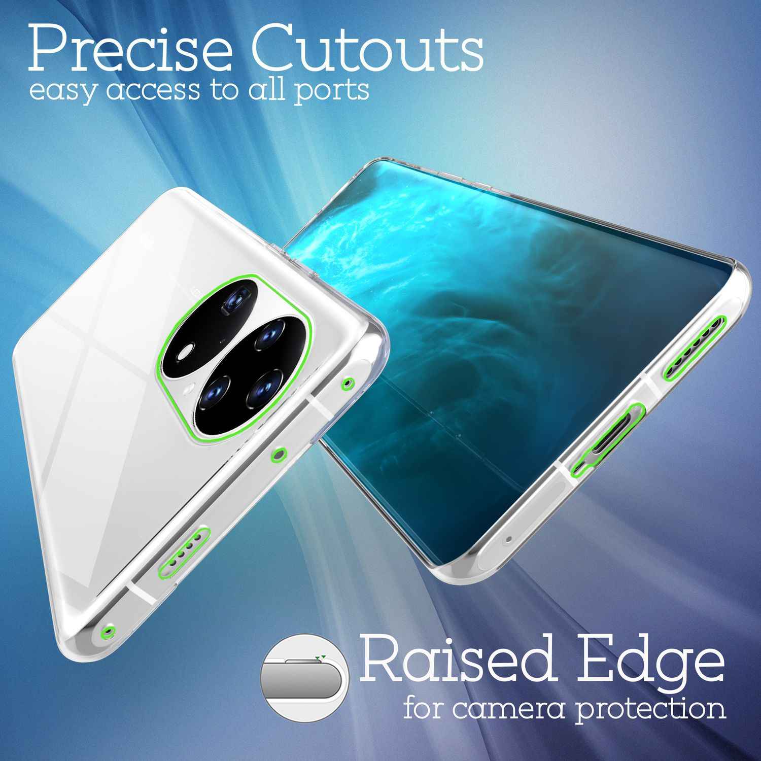 Klare Silikonhülle für Huawei P50 Pro, Transparent Anti-Gelb Durchsichtig Crystal Clear Case, Robuste Silikon Handyhülle