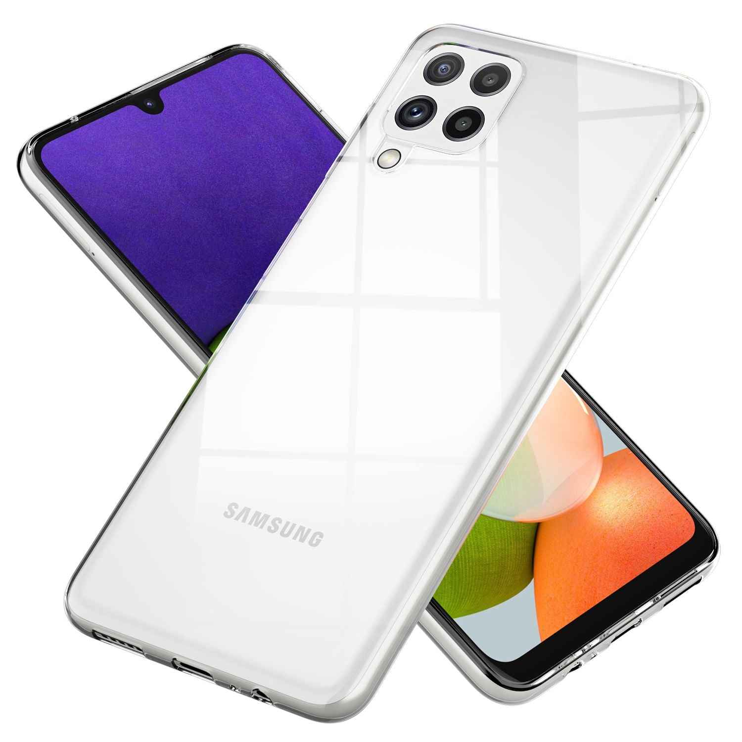 NALIA Klare Silikon Handy Hülle für Samsung Galaxy A22, Transparent Cover Case