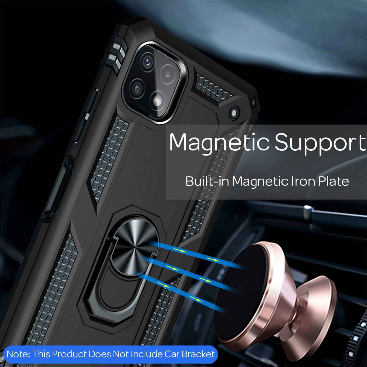 NALIA Military-Style Ringhülle für Samsung Galaxy A22 5G, Extrem Schützend Robust