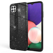 NALIA Robuste Glitzerhülle für Samsung Galaxy A22 5G, Stoßfest Glänzend, Verstärkte Silikonhülle