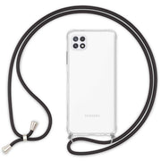 NALIA Handyhülle mit Kette für Samsung Galaxy A22 5G, Transparente Schutzhülle & Handy-Schnur, Robust