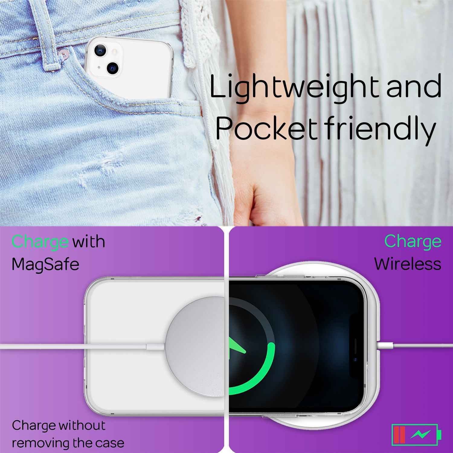 NALIA Silikon Handy Hülle für iPhone 13, Transparent Durchsichtig Cover Case