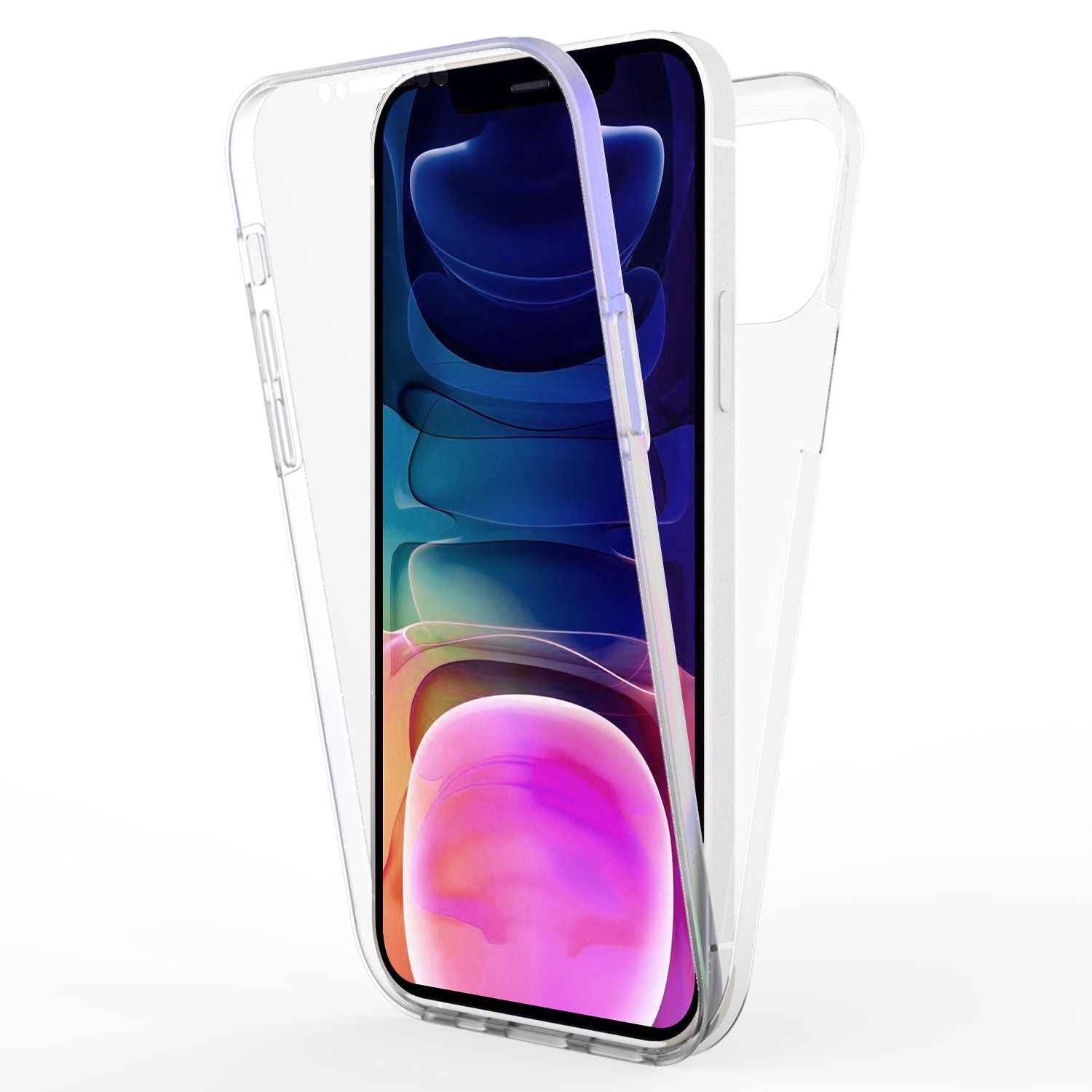 NALIA Klare 360° Schutzhülle für iPhone 13 Pro Max, Komplettschutz Transparent, Hardcase & Silikon & Displayschutz