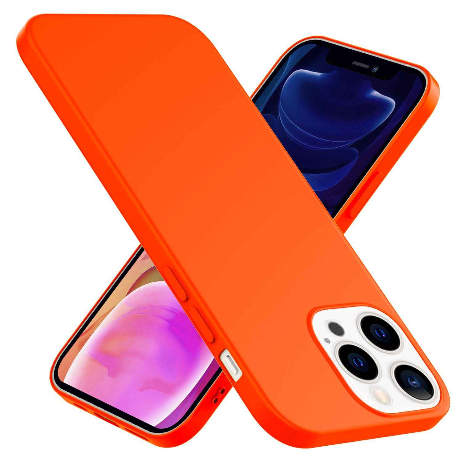 NALIA Bunte Neon Handy Hülle für iPhone 13 Pro Max, Silikon Case Cover Bumper