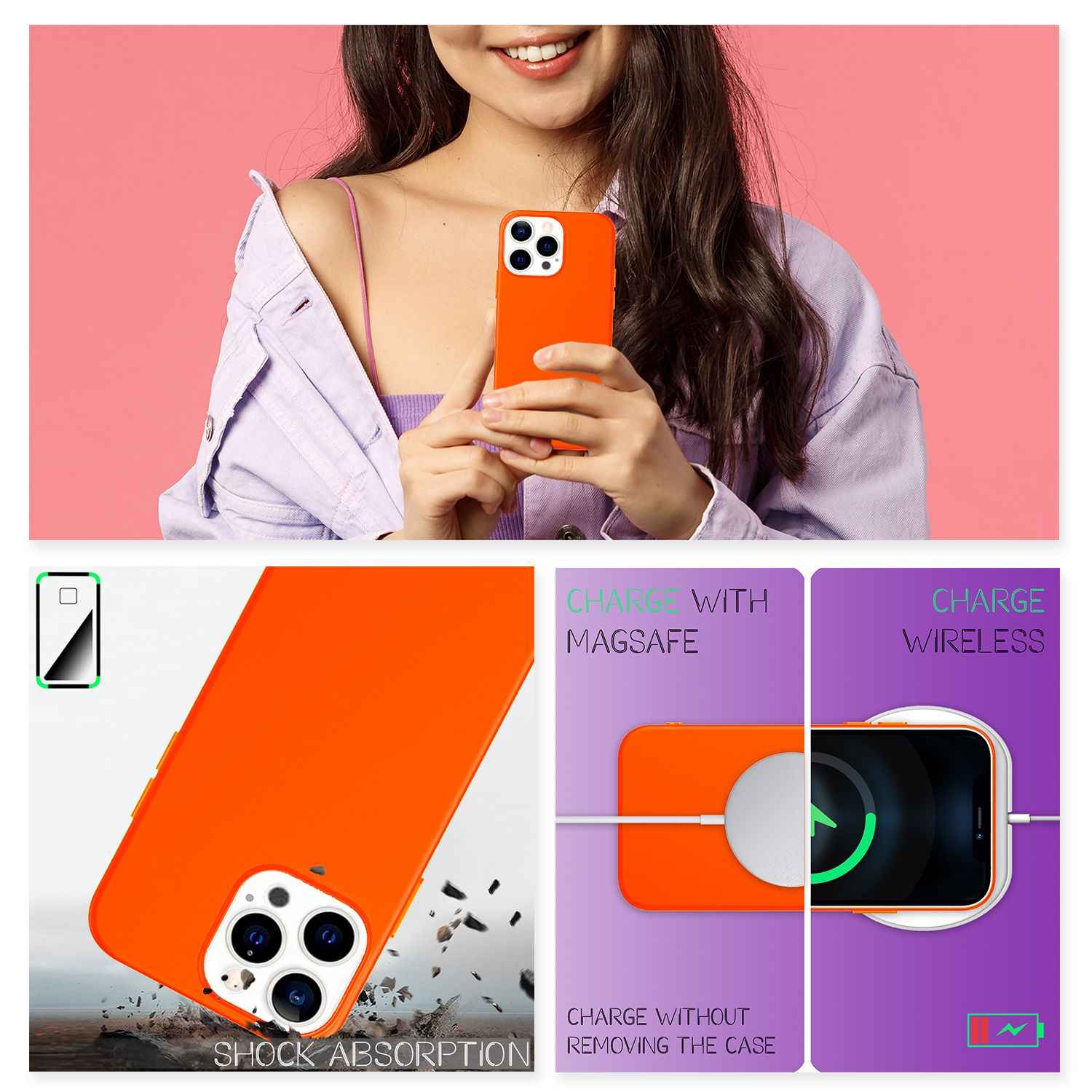 NALIA Bunte Neon Handy Hülle für iPhone 13 Pro Max, Silikon Case Cover Bumper