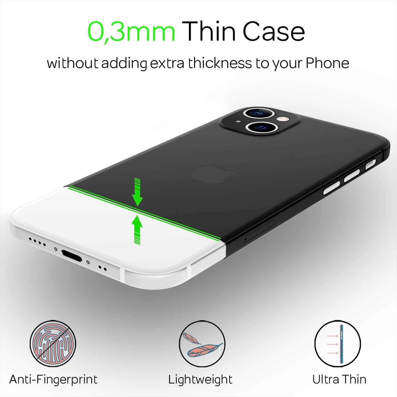NALIA Extrem Dünnes Hardcase für iPhone 13 Mini, Durchsichtig 0,3mm Schlank