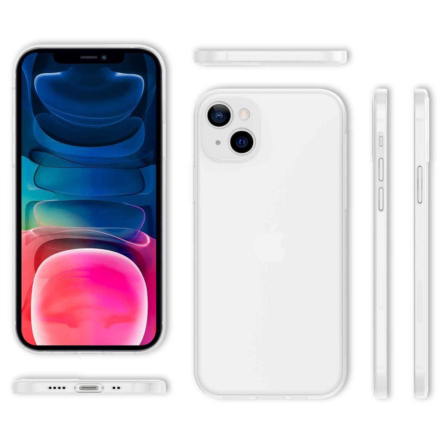 NALIA Extrem Dünnes Hardcase für iPhone 13 Mini, Durchsichtig 0,3mm Schlank