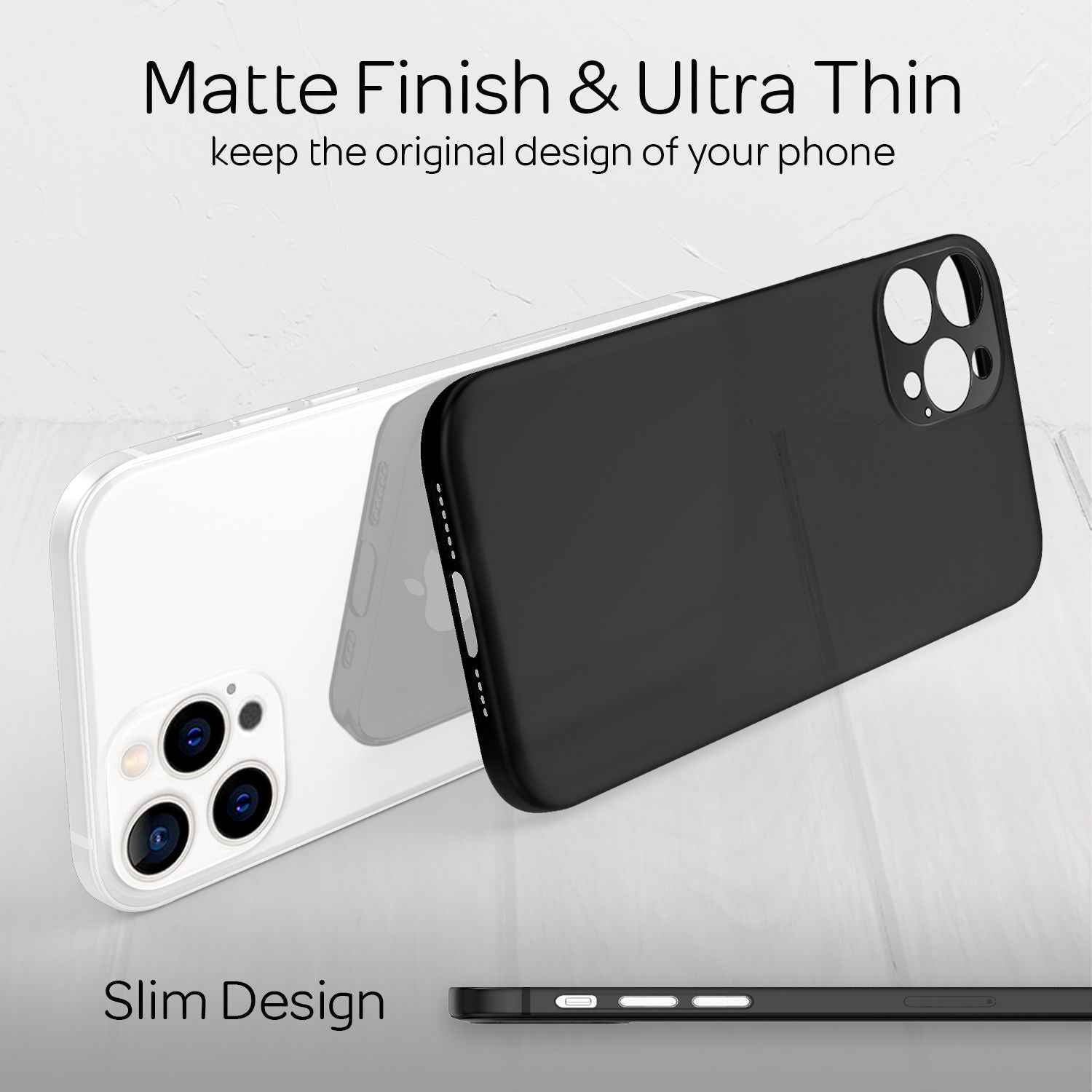 NALIA Extrem Dünnes Hardcase für iPhone 13 Pro Max, Durchsichtig 0,3mm Schlank