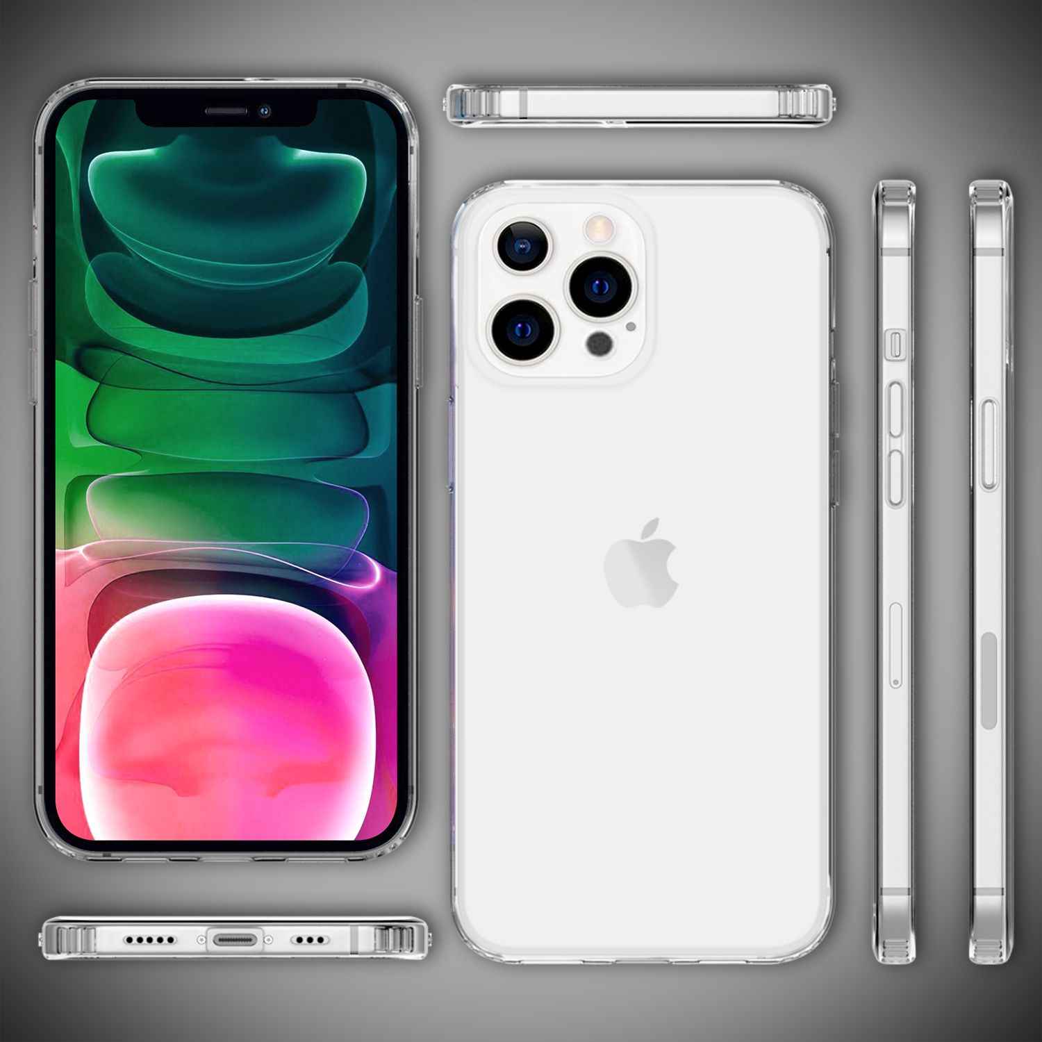NALIA Klares Kratzfeste Hülle für iPhone 13 Pro, Transparent Anti-Gelb Stoßfest Harte Rückseite & Silikon Rahmen