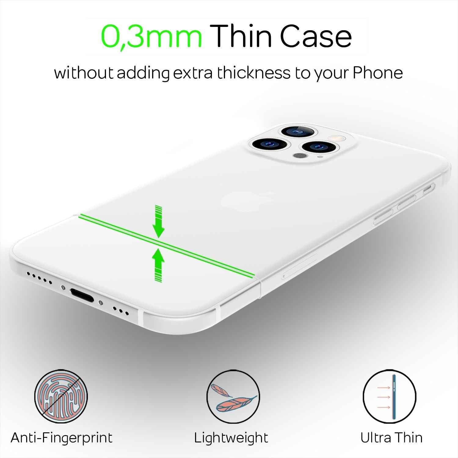 NALIA Extrem Dünnes Hardcase für iPhone 13 Pro, Durchsichtig 0,3mm