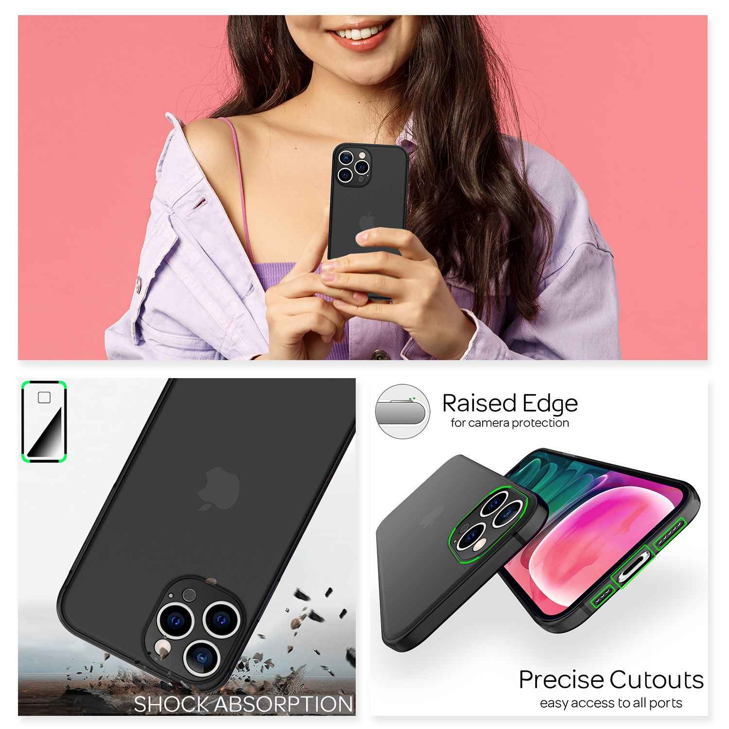 NALIA Extrem Dünnes Hardcase für iPhone 13 Pro, Durchsichtig 0,3mm