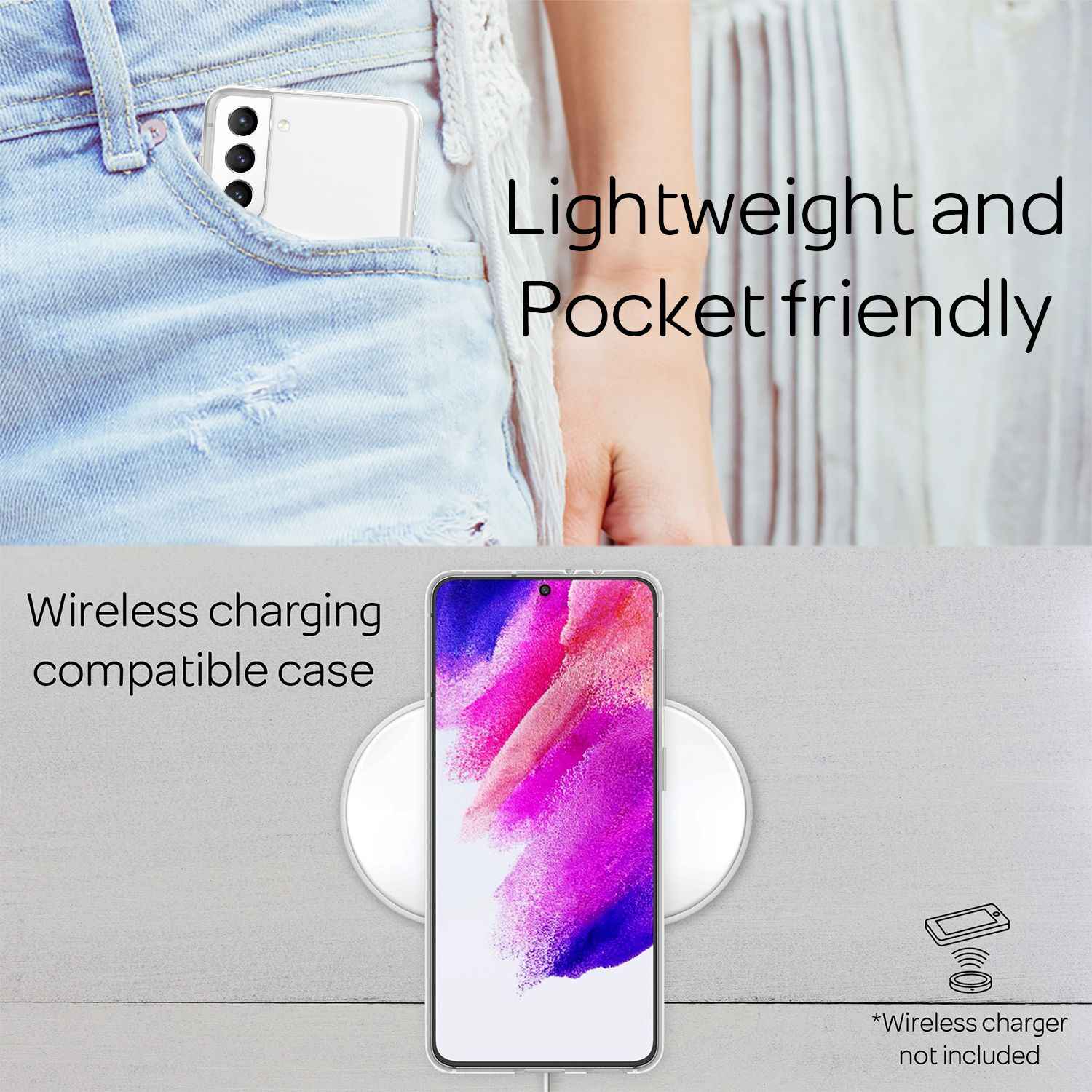 NALIA Klare Silikonhülle für Samsung Galaxy S21 FE, Transparent Anti-Gelb Durchsichtig, Robuste Handyhülle Schutzhülle