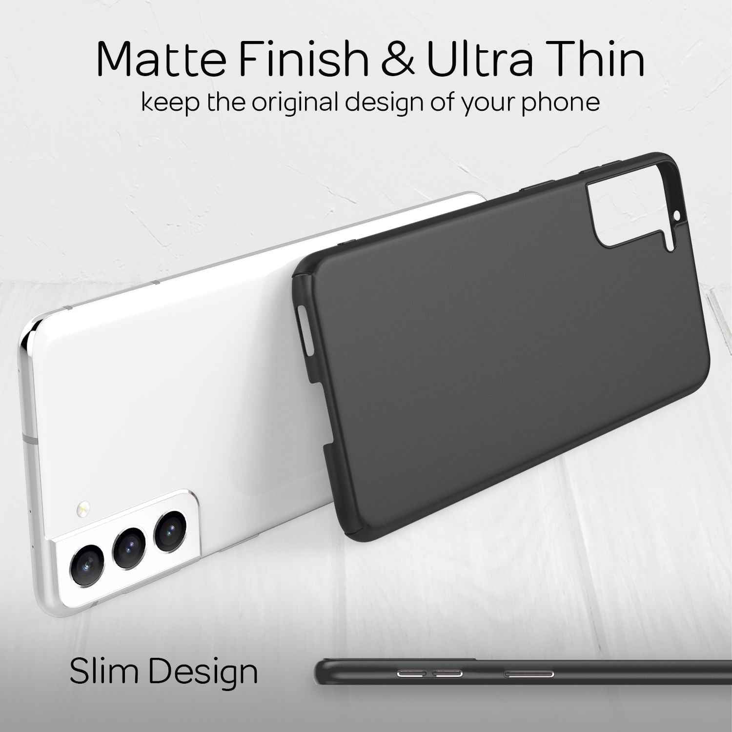 NALIA Ultra-Dünnes Hardcase für Samsung Galaxy S21 FE, Anti-Fingerabdruck Matt Rutschfest Extra-Leicht 0,5mm Schlank