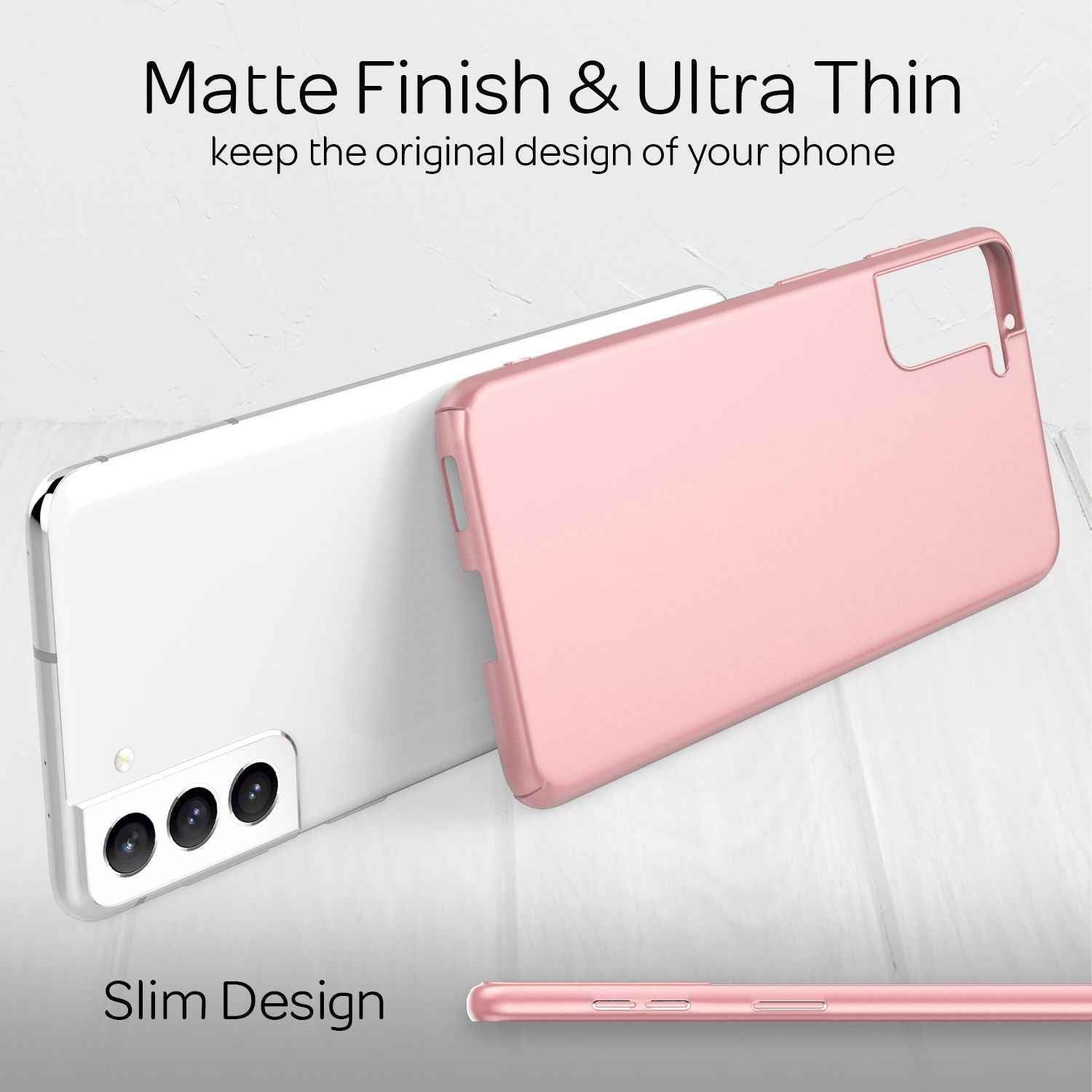 NALIA Ultra-Dünnes Hardcase für Samsung Galaxy S21 FE, Anti-Fingerabdruck Matt Rutschfest Extra-Leicht 0,5mm Schlank