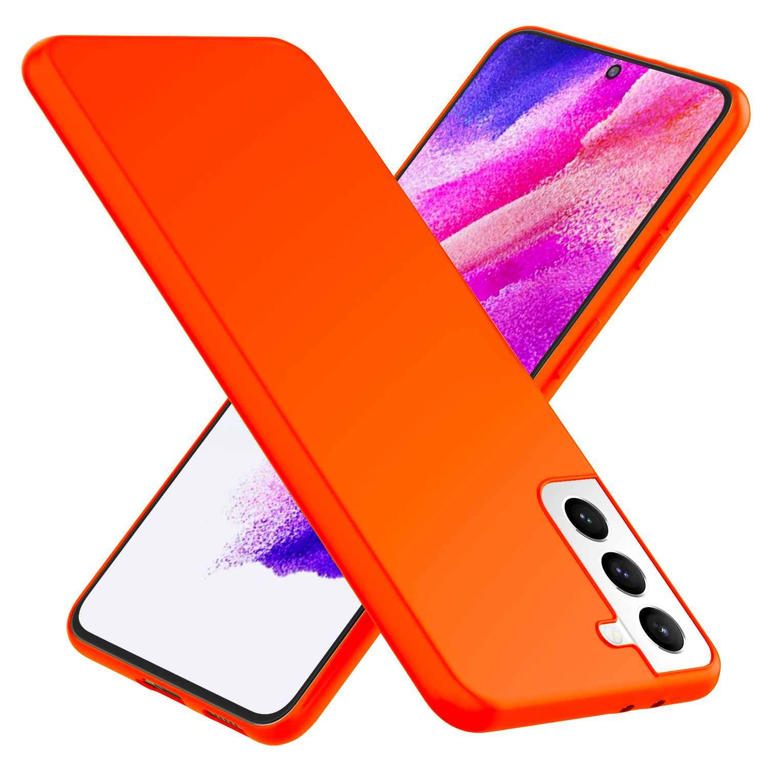 NALIA Bunte Neon Silikonhülle für Samsung Galaxy S21 FE