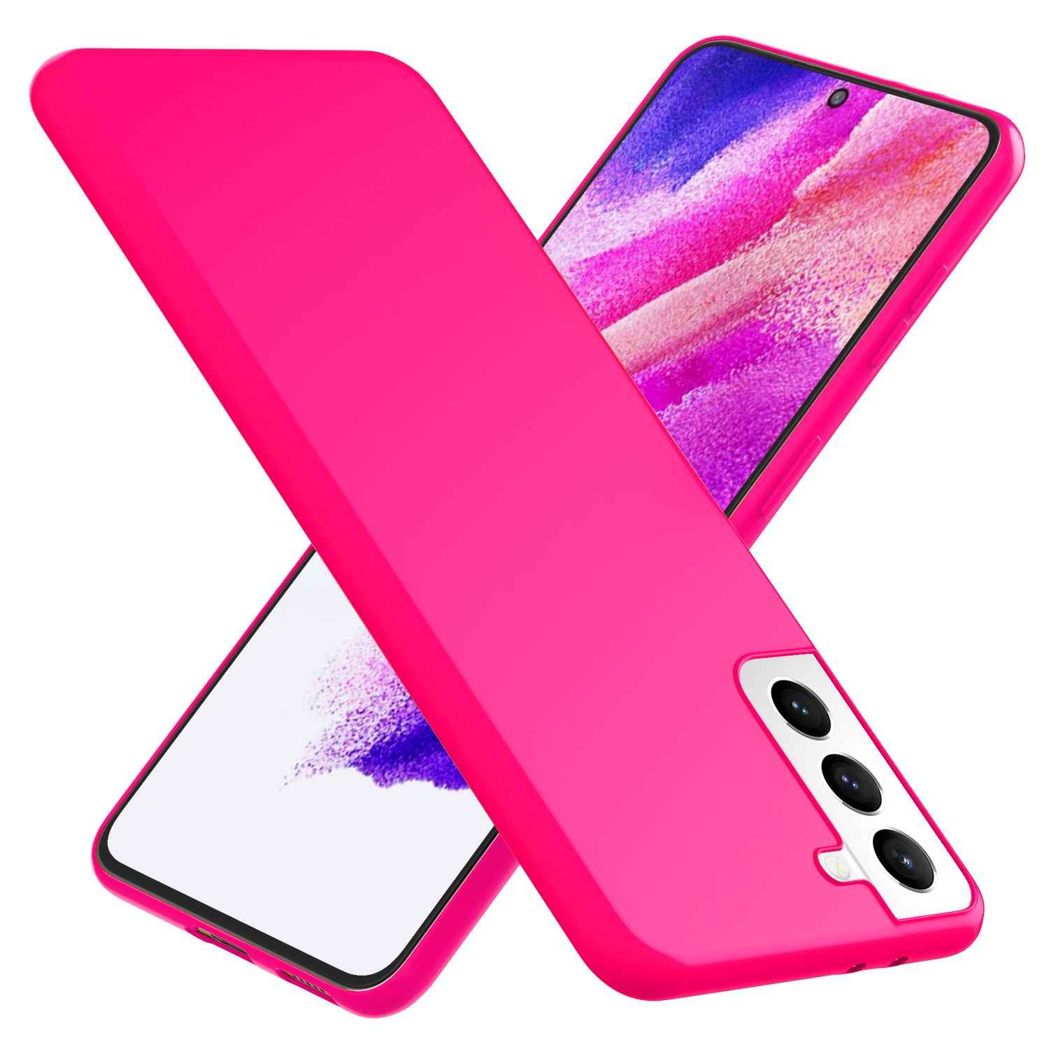 NALIA Bunte Neon Silikonhülle für Samsung Galaxy S21 FE