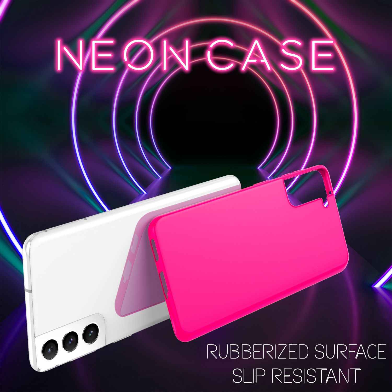 NALIA Bunte Neon Silikonhülle für Samsung Galaxy S21 FE