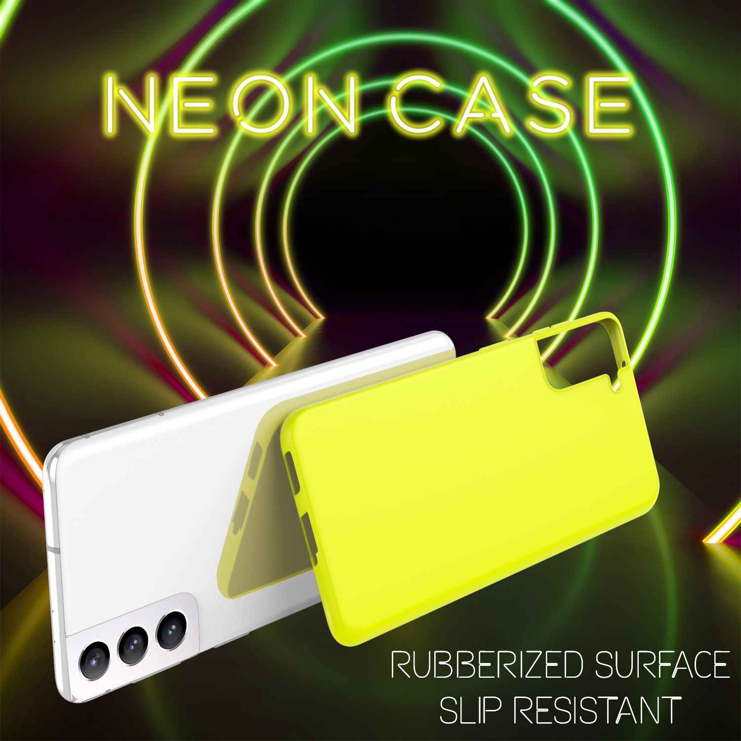 NALIA Bunte Neon Silikonhülle für Samsung Galaxy S21 FE