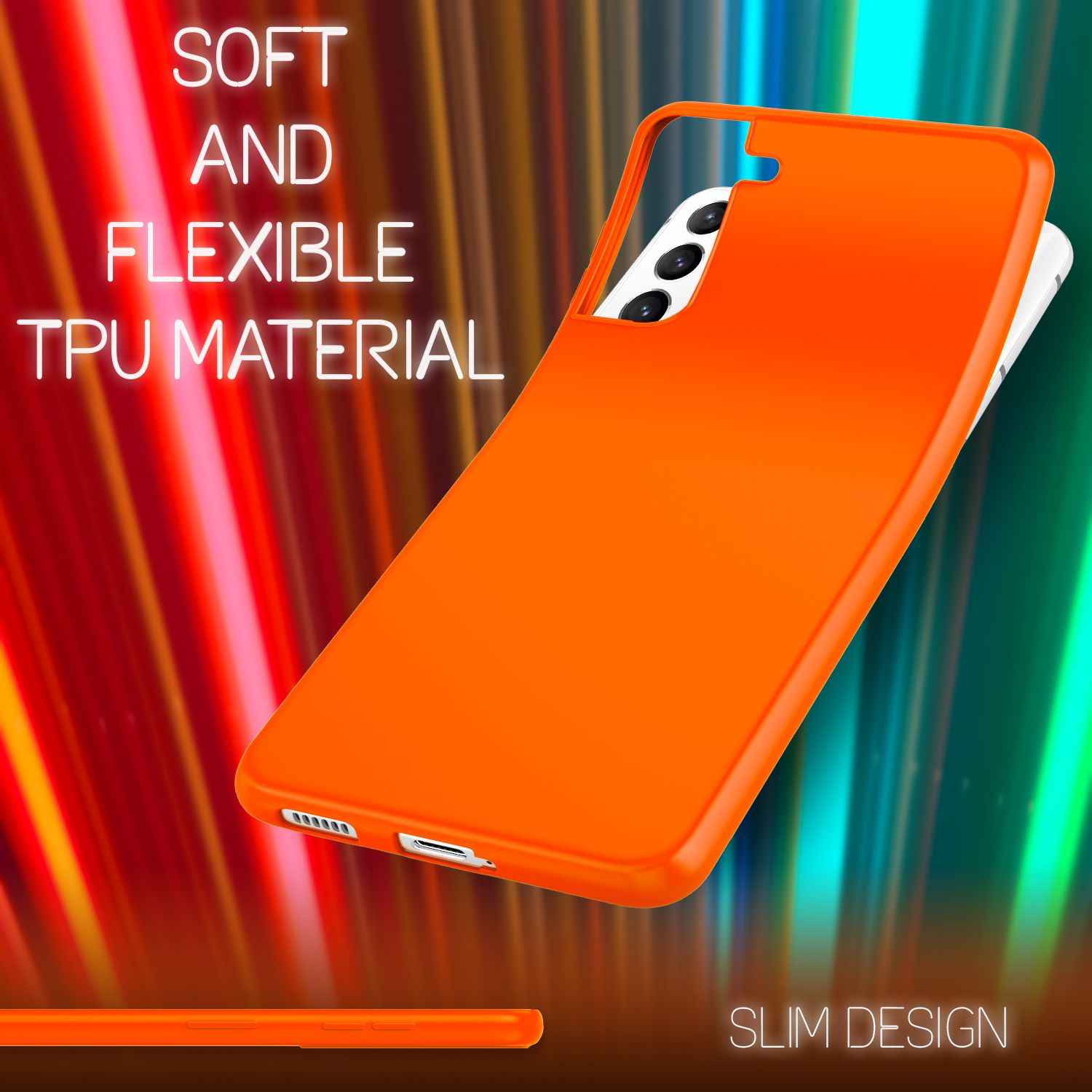 NALIA Bunte Neon Silikonhülle für Samsung Galaxy S21 FE