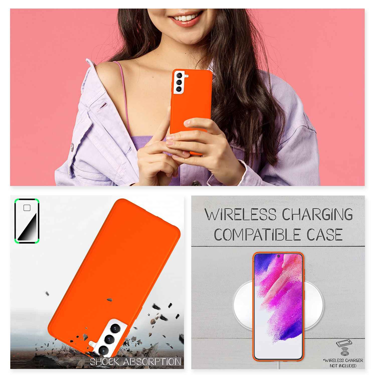 NALIA Bunte Neon Silikonhülle für Samsung Galaxy S21 FE