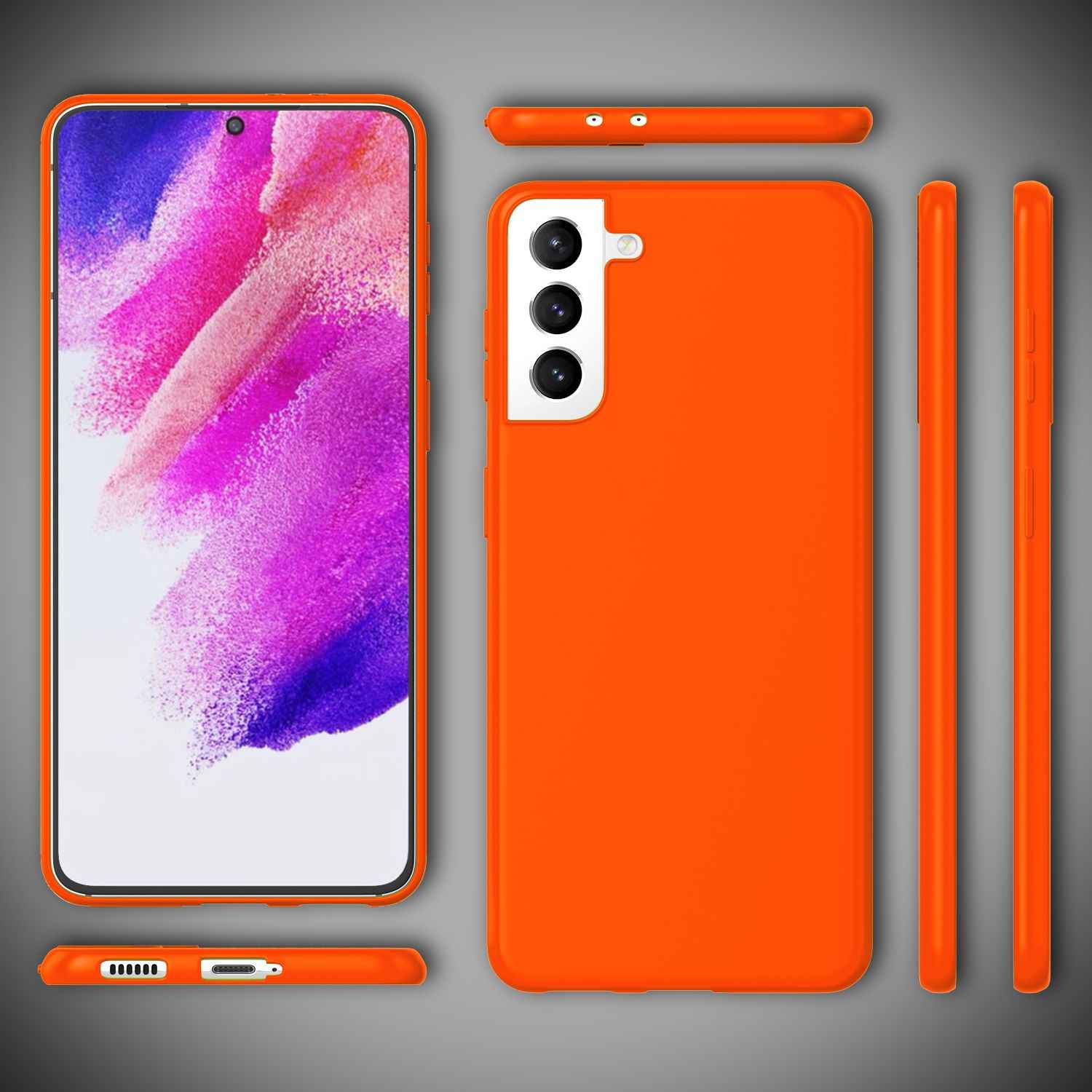 NALIA Bunte Neon Silikonhülle für Samsung Galaxy S21 FE