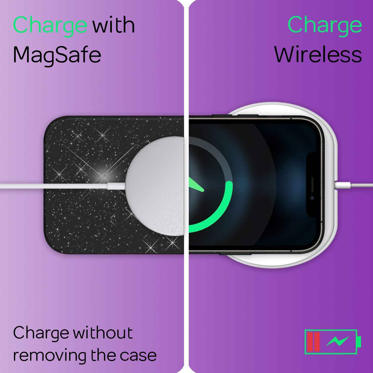 NALIA Robuste Glitzerhülle für iPhone 13 Pro, Stoßfeste Glänzende Glitzer Hybrid Schutzhülle Verstärkte Silikonhülle