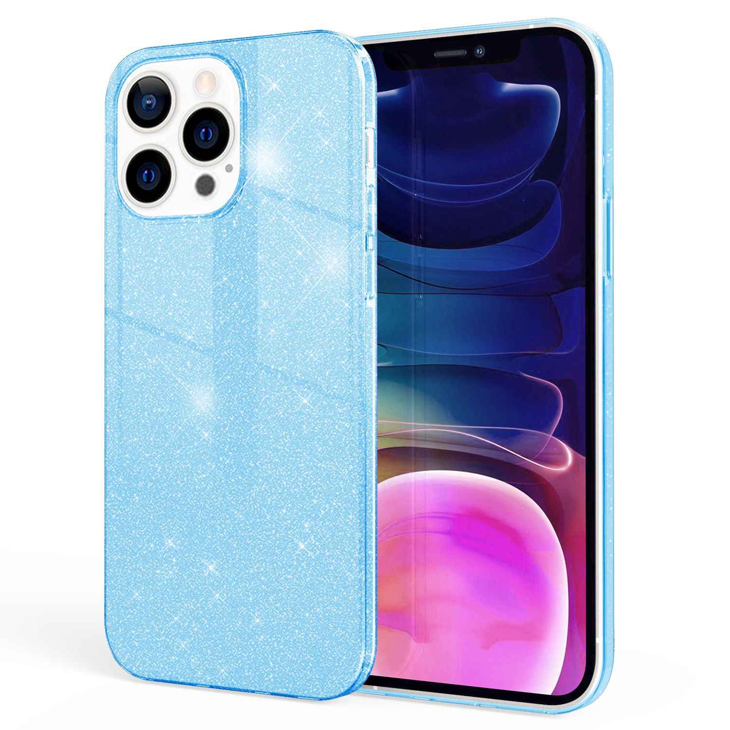 NALIA Robuste Glitzerhülle für iPhone 13 Pro Max, Stoßfeste Glänzende Glitzer Schutzhülle Verstärkte Silikonhülle
